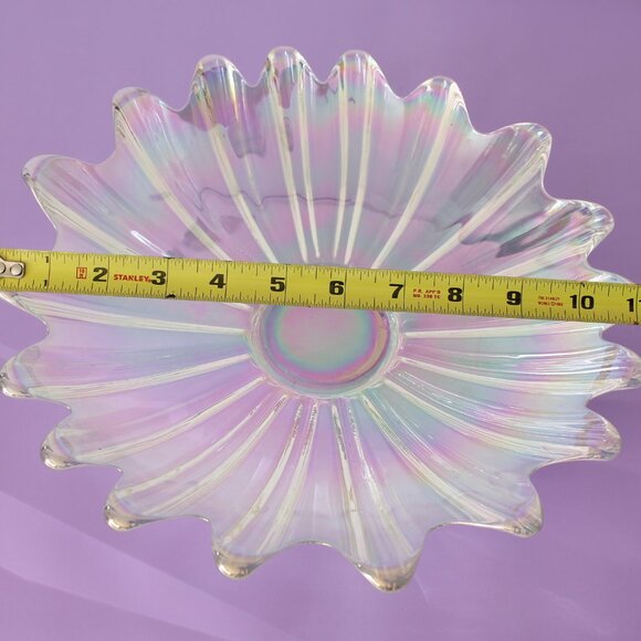 Vintage MCM Iridescent Glass Bowl, Federal Glass co. Celestial - Picture 5 of 8